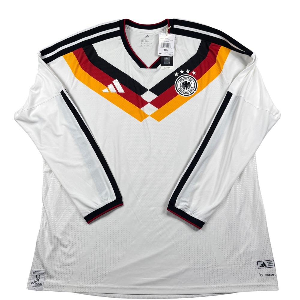 NEW Adidas Germany Jersey Mens 3XL White DFB Home Long Sleeve Soccer JM1336 NEW